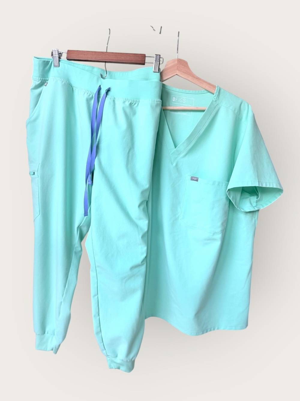 Figs SET Catarina Scrub Top (3XL) and Zamora Jogger Bottoms (XXL Petite) Mint